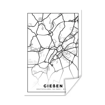 Obrázok produktu pre MuchoWow® Plagát - Mapa - Gießen - Mapa mesta - 120x180