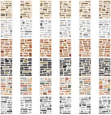 Imagen del producto de Juego de pegatinas, 800 unidades, 36 hojas, de PET, para álbumes de fotos y manualidades