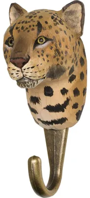 Produktbild von Wildlife Garden Decohook Wandhaken Leopard (handgeschnitzt)