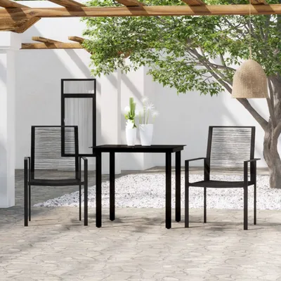 Image de vidaXL Ensemble de jardin 3 pièces noir