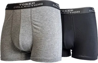 Produktbild von TOKER COLLECTION® Boxershorts Herren Boxershort 2 Stück ein Preis (Packung, 2er- Pack) mit Logo auf dem Taillenbund, Größe 5