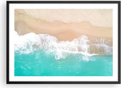 Produktbild von Gerahmtes Poster - Schwarzer Rahmen - Meer Welle Sand - 70x50 cm - Wand Bild - Wanddeko - Wandbilder - Kunstposter - Wandposter - Bilderrahmen - Bilder - Kunstdruck - Wandbild - P2BAA70x50-3937