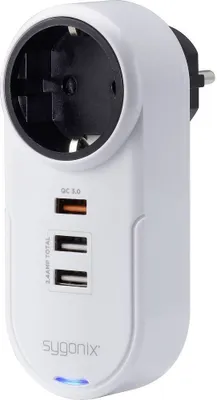 Obrázok produktu pre Sygonix SY-4512994 Adaptér zásuvky s USB biely (SY-4512994)