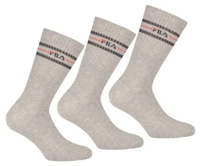 Produktbild von FILA Uni 3 Paar Sport Socken Freizeitsocken 35/38 bis 43/46 Grey Stripes