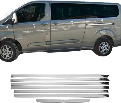 Produktbild von Fensterleisten für Ford Tourneo Custom V362 2013-2023 Edelstahl Chrom 8x