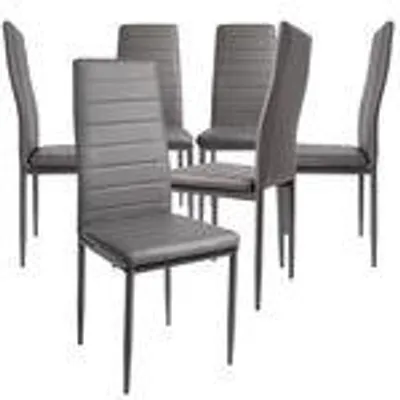Produktbild von Esszimmerstühle 2/4/6/8 Set Stuhl Küchenstuhl Wohnzimmerstühle Kunstleder Stühle , Farbe:Grau;Set:6er
