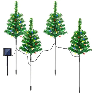 Zdjęcie produktu dla ISOISL Solarne lampki choinkowe do ogrodu, 12 sztuk, 240 diod LED, 8 trybów świecenia, 50 cm, dekoracja świąteczna do ogrodu