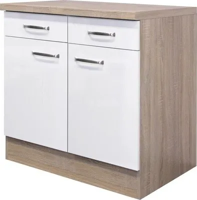 Obrázok produktu pre Kuchynská skrinka dolná s dvierkami Flex Well Valero šírka 80 cm biela vysoko lesklá