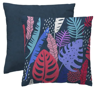 Immagine prodotto di Omgoods - Cuscino decorativo in velluto con imbottitura, 45x45 cm, design tropicale