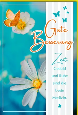 Produktbild von Genesung - Glückwunschkarte im Format 11,5 x 17 cm - Schmetterling, Sp