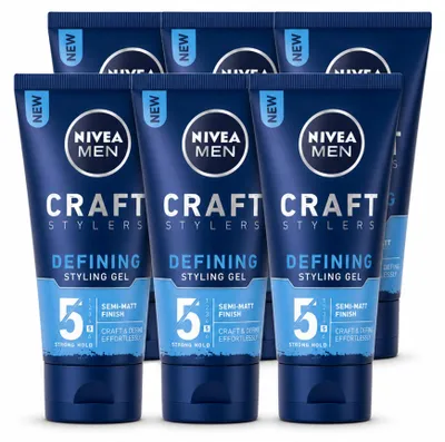 Image de 6 gels coiffants NIVEA MEN, finition mate, 150 ml chacun - Pack avantage, 6 pièces