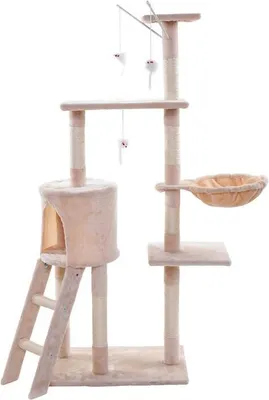 Produktbild von Kratzbaum Katzenbaum Katzenkratzbaum 138 cm XXL Kletterbaum Spielbaum Beige