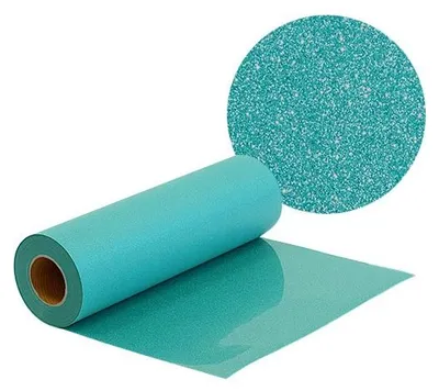 Produktbild von Plottermarie Plotterfolie Mega Glitter für kreative Veredelungen – Plotterfolie für Textildruck, T-Shirts, Baumwolle, Polyester, DIY & Spezialeffekte 100 x 50 cm - 962 Beach Blue