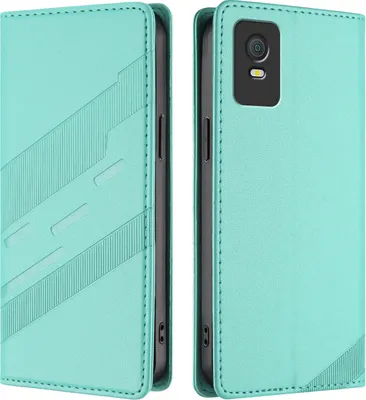 Produktbild von Hülle für TCL 403, Kunstleder Brieftaschen Handyhülle mit Kartenfach und Standfunktion Türkis