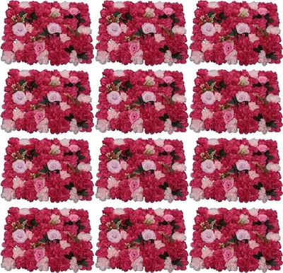 Produktbild von 12 Stück Künstliche Blumenwand Künstliche Blumen Säule Wand Rosenwand DIY Hochzeit Straße Hintergrund Dekoration