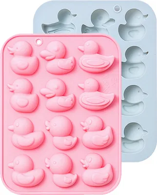 Obrázek produktu pro CANDeal Silikonová forma na čokoládu, bonbóny, gumové medvídky, želé, kostky ledu, polymerovou hmotu, pastelky, 2 balení mini gumové kachny