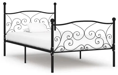 Produktbild von vidaXL Bettgestell mit Lattenrost Schwarz Metall 100 × 200 cm