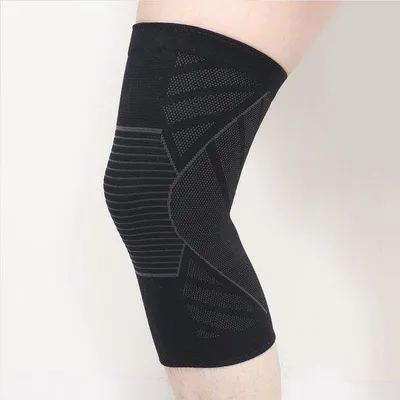 Obrázek produktu pro Černé sportovní chrániče kolen a boků, nylon-silikon, protiskluzové, elastické chrániče kolen a boků, na kolo, fitness, podpora kolenního kloubu, návleky na nohy.