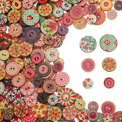 Productafbeelding van Houten knopen, 15-25 mm, in verschillende kleuren, geschikt voor naaien en knutselen