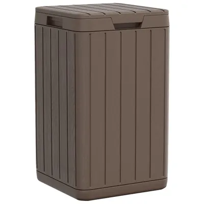 Zdjęcie produktu dla vidaXL Zewnętrzny kosz na śmieci brązowy 38x38x65 cm PP