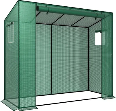Image de Mini serre YRHome 200 x 80 x 150 cm, verte, facile à monter, avec porte à fermeture éclair, idéale pour les plantes, les légumes et les fleurs, à l'intérieur comme à l'extérieur