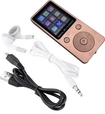 Obrázek produktu pro Přenosný hudební přehrávač MP4 s obrazovkou, podporuje 32 GB TF kartu se sluchátky, dlouhá pohotovostní doba, růžově zlatý