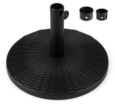 Produktbild von COSTWAY Sonnenschirmständer 9,5kg, Schirmständer aus Beton in Rattanoptik für 38/48 mm Schirmstangen, Sonnenschirmfuß rund, Marktschirmständer
