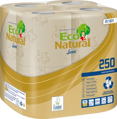 Produktbild von Eco Natural Toilettenpapier 811831 2lagig 250Blatt 64 Rl./Pack.