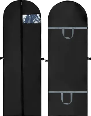 Produktbild von kleidersack lang 180*60cm 2 Stück, faltbare Kleidersäcke mit Reißverschlüssen, haltbar und mottenfest staubdicht für Kleider Mäntel PEVA