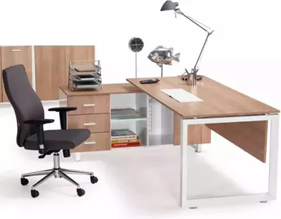 Obrázok produktu pre Rohový stôl z hnedého dreva Exkluzívny moderný kancelársky nábytok v pracovni