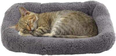 Imagen del producto de Cama para gatos y perros, de felpa, 42 x 28 cm, ideal para perros pequeños y gatos
