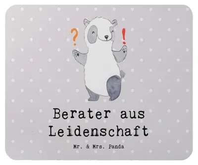 Produktbild von Mr. & Mrs. Panda Mousepad Berater Leidenschaft - Grau Pastell - Geschenk, Mouse Pad, Eröffnung, Spruch, Mauspad, pc, laptop, Witzig, Lustig, Beruf, mousematte