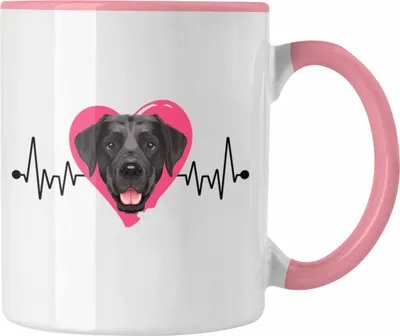 Produktbild von Trendation - Labrador Besitzer Tasse Geschenk Lustiger Spruch Geschenkidee Herzschlag Labrador (Rosa)