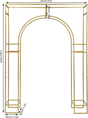 Produktbild von Hochzeitsbogenständer, langlebiger Kohlenstoffstahl, vielseitige Dekoration, Gold, XL