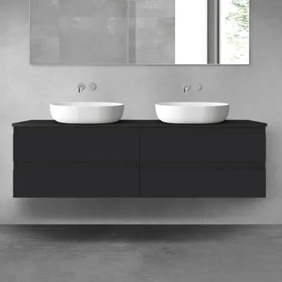 Productafbeelding van OLTENS Vernal badmeubelset, 3-delig, bestaande uit 2 onderkasten met lades en een consoleblad van 160 x 48,6 cm