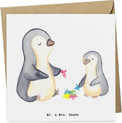 Produktbild von Mr. & Mrs. Panda Glückwunschkarte Sozialpädagoge Herz - Weiß - Geschenk, Klappkarte, anlasskarte, faltkarte, Grußkarte, doppelkarte