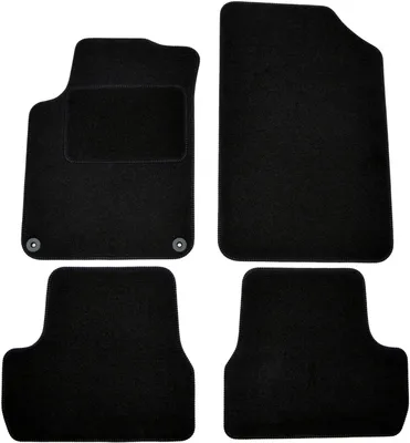 Image de Tapis De Sol Noir Velours Pour Citroen Ds3 2009-2015 4pcs, Ajustement précis, Base Antidérapante, Renforcée dans la Zone de la Pédale