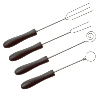 Bonbonvork Set 4 Stück Edelstahl schwarz klassisch