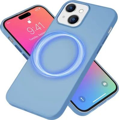Zdjęcie produktu dla Etui MagSafe do iPhone 15 Liquid Silicone Mobile Phone Case Magnetic Case Protective Cover Blue