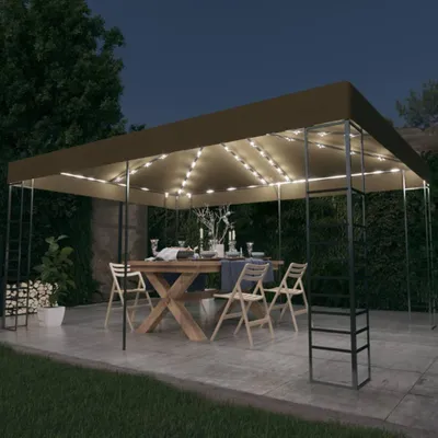 Immagine prodotto di Padiglione con luci LED 3x4 m Taupe
