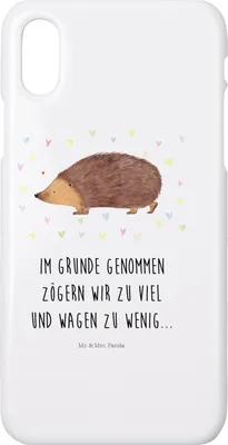 Produktbild von Mr. & Mrs. Panda Iphone 10 Handyhülle Igel Herzen - Weiß - Geschenk, Hülle, X, Lustige Sprüche, Cover, Handy, Kuss, Leben, Herz, Liebe