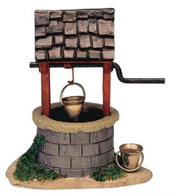 Wasserbrunnen aus Harz, 8 cm, für Weihnachtsdorf-Deko
