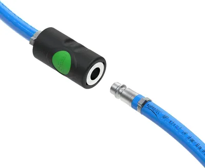 Produktbild von Druckluftschlauchset 6 mm, 5 m PVC-Schlauch mit Sicherheitskupplung für Kompressor, sehr flexibel und chemikalienbeständig