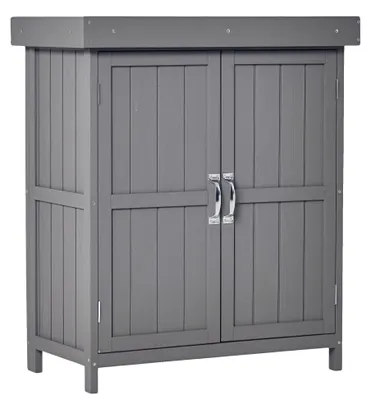 Image de Abri de jardin, bois d'épicéa, 74 x 43 x 88 cm, 2 étagères, toit imperméable, 2 portes