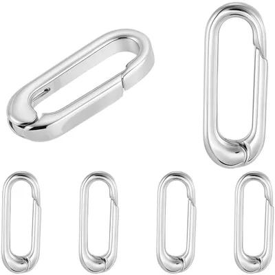 6 Federring-Verschlüsse, 18 mm, Silber, für DIY-Schmuck