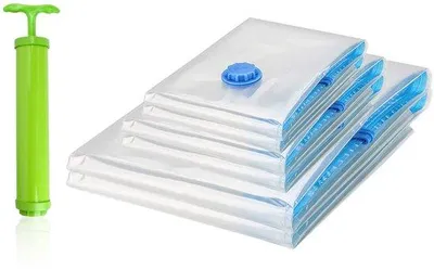 Immagine prodotto di Sacchetti appesi con pompa manuale, 6 pezzi, 110x70 cm, per abiti stagionali, completi, gonne, giacche