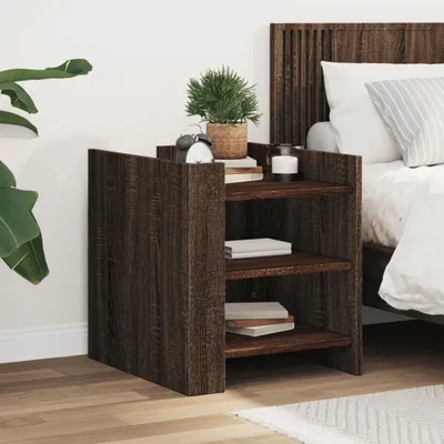 Productafbeelding van vidaXL Nachtkastje, bruin, eikenlook, 45x50x50 cm, houtvezel