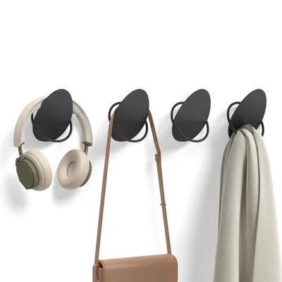 Produktbild von SONGMICS HOME  Garderobenhaken 4er Set, Kleiderhaken, Wand, Mäntel, Ei-Form Design