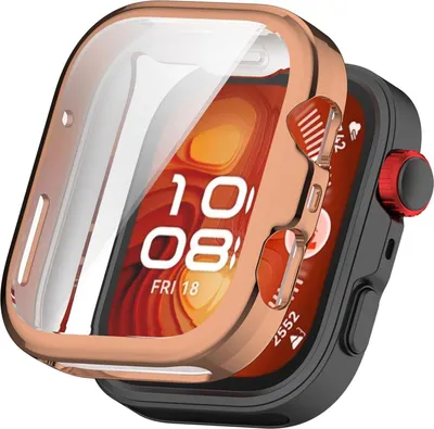 Image de Pour Huawei Watch Fit 4 Electroplated Full Cover TPU Smart Watch Housse de protection Rose Gold