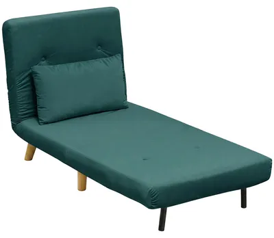 Produktbild von HOMCOM 3-in-1 Schlafsessel mit verstellbarer Rückenlehne, Kissen, Dunkelgrün